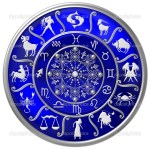 Blue Zodiac Disc with Signs and Symbols