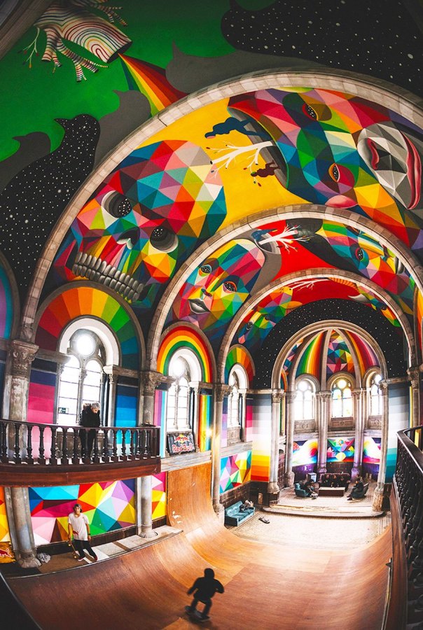 A-100-Year-Old-Church-Transformed-Into-A-Skate-Park-Painted-With-Colorful-Graffiti-1